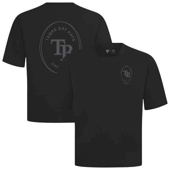 Men's Levelwear Black Tampa Bay Rays Register Oversized Luxe Signature Knit T-Shirt