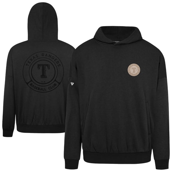 Men's Levelwear Black Texas Rangers Contact Oversized Pullover Hoodie