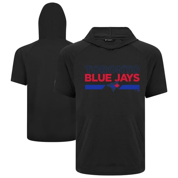 Men's Levelwear Black Toronto Blue Jays City Connect Phase No Hitter Short Sleeve Pullover Hoodie