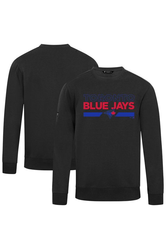 Men's Levelwear Black Toronto Blue Jays City Connect Zane No Hitter Pullover Sweatshirt