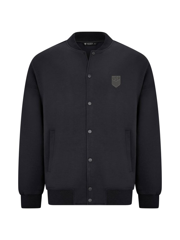 Men's Levelwear Black USMNT Luxe Signature Bomber Jacket