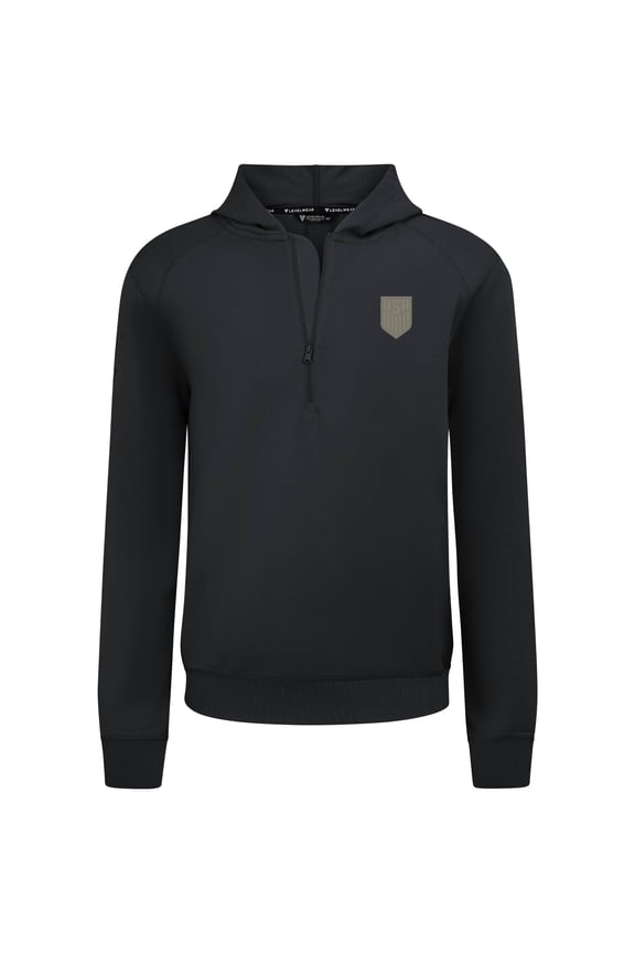 Men's Levelwear Black USMNT Technic Tri-Blend Quarter-Zip Hoodie