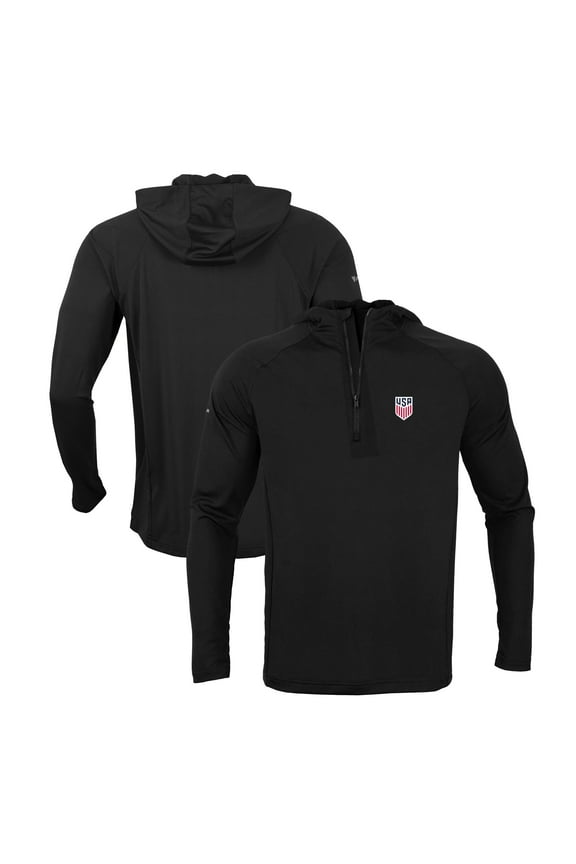 Men's Levelwear Black USMNT Zander Quarter-Zip Pullover Hoodie