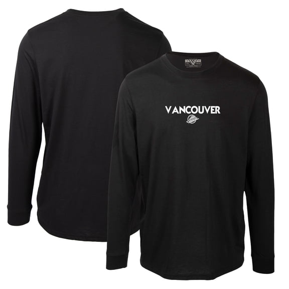 Men's Levelwear Black Vancouver Canucks Oscar City Capsule Long Sleeve T-Shirt
