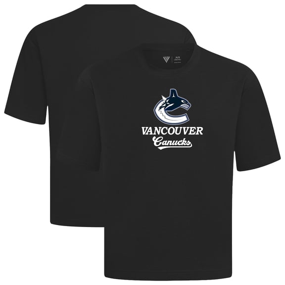Men's Levelwear Black Vancouver Canucks Team Surge Luxe Signature Knit T-Shirt