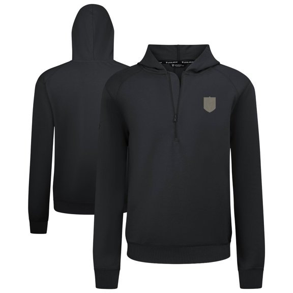 Men's Levelwear Black Vegas Golden Knights Technic Quarter-Zip Pullover Hoodie