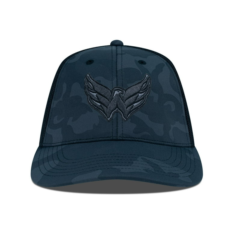 Men's Levelwear Black Washington Capitals Clash Nightfall Blackout Patch Structured Mesh Flex Hat Men's Levelwear Black Washington Capitals Clash Nightfall Blackout Patch Structured Mesh Flex Hat