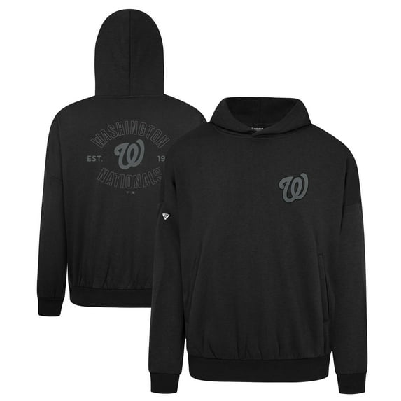 Men's Levelwear Black Washington Nationals Contact Nightfall Pullover Hoodie