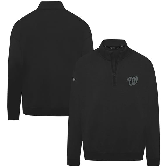 Men's Levelwear Black Washington Nationals Murray Nightfall Quarter-Zip Top