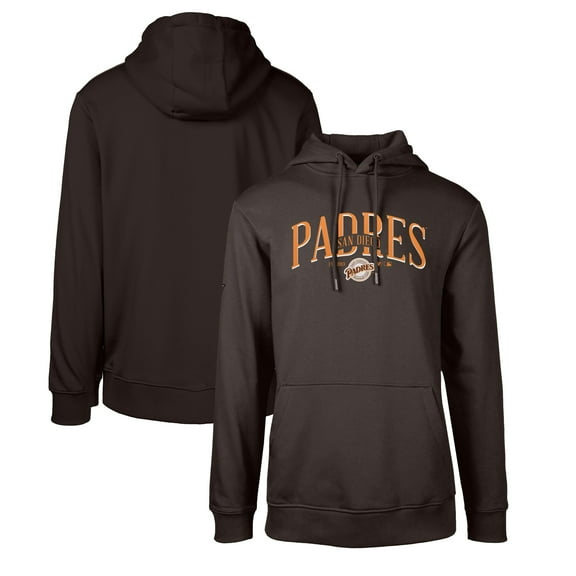 Men's Levelwear Brown San Diego Padres Cooperstown Collection Podium Retro Spellout Pullover Hoodie