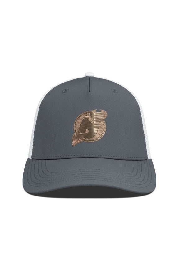 Men's Levelwear Charcoal/White New Jersey Devils Signal Copper Insignia Trucker Adjustable Hat
