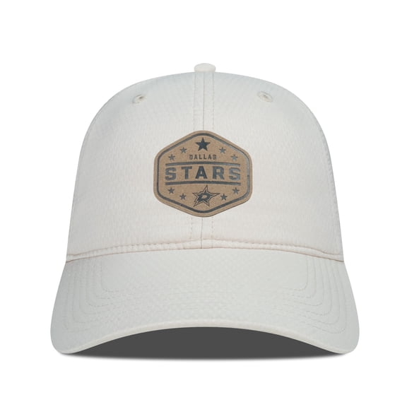 Men's Levelwear  Cream Dallas Stars Faux Leather Patch Unstructured Adjustable Hat