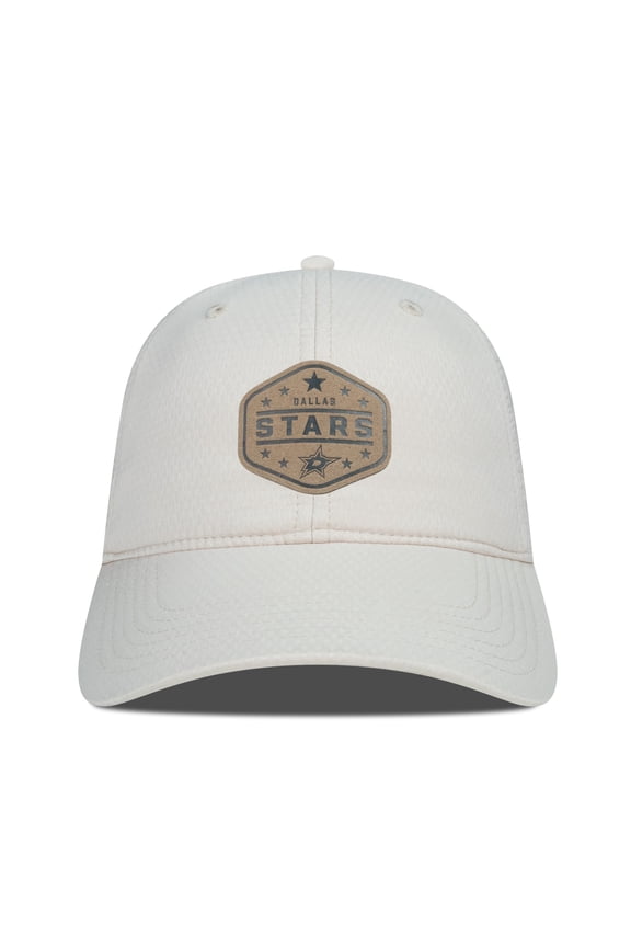Men's Levelwear Cream Dallas Stars Faux Leather Patch Unstructured Adjustable Hat