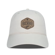 Mens Levelwear Cream Detroit Red Wings Faux Leather Patch Unstructured Adjustable Hat