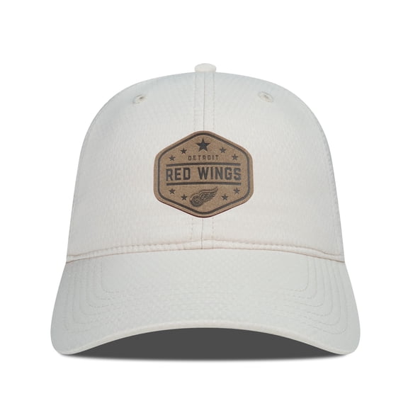 Men's Levelwear Cream Detroit Red Wings Faux Leather Patch Unstructured Adjustable Hat