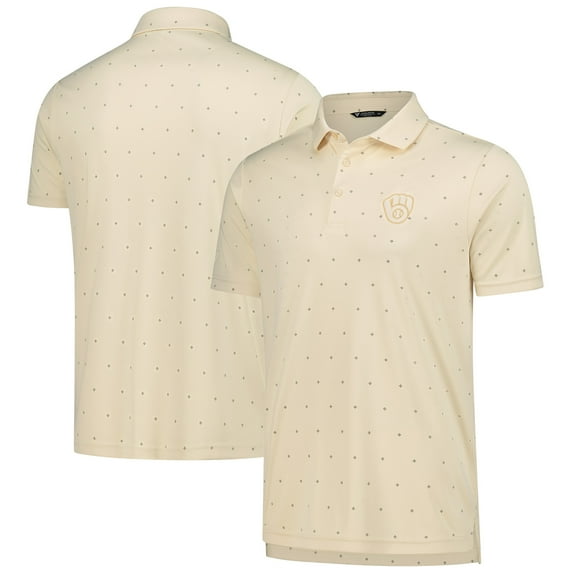 Men's-Levelwear Cream Milwaukee Brewers Vision Polo
