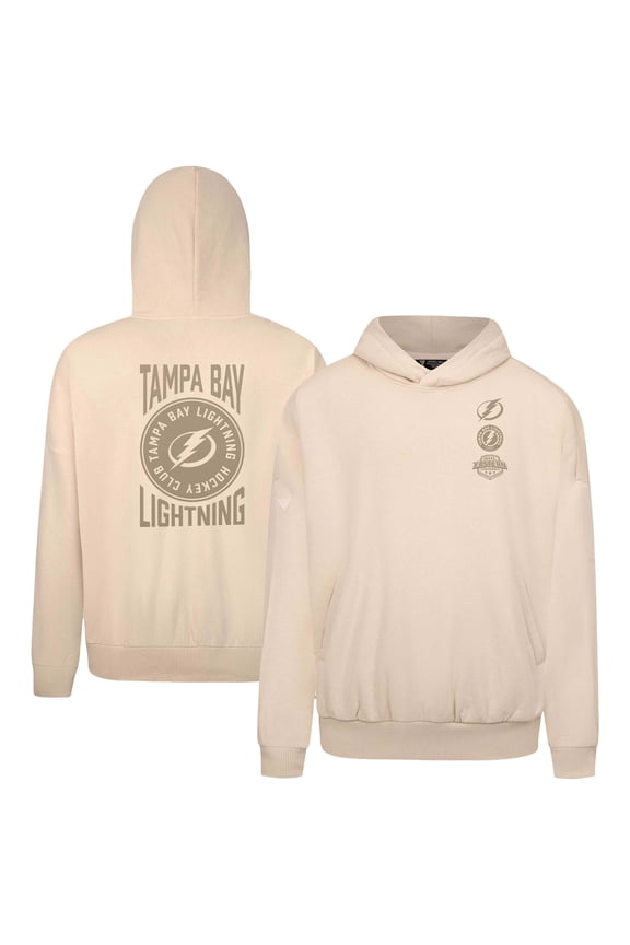 Men's Levelwear Cream Tampa Bay Lightning Contact Stamp Pullover Hoodie