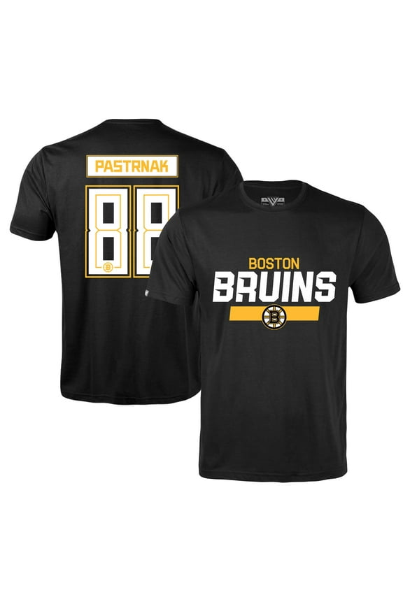 Men's Levelwear David Pastrnak Black Boston Bruins Richmond Player Name & Number T-Shirt