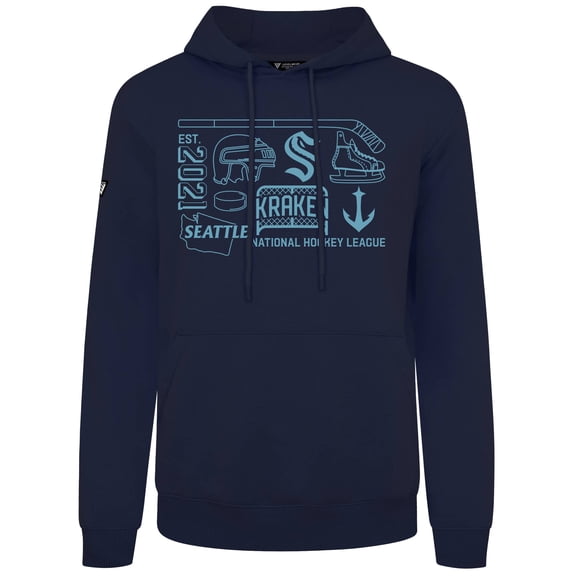 Men's Levelwear Deep Sea Blue Seattle Kraken Podium Campaign Pullover Hoodie