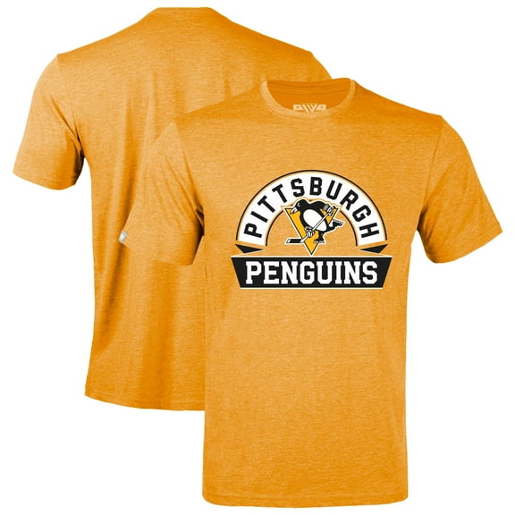 Men's Levelwear Gold Pittsburgh Penguins Richmond Banner Arch T-Shirt