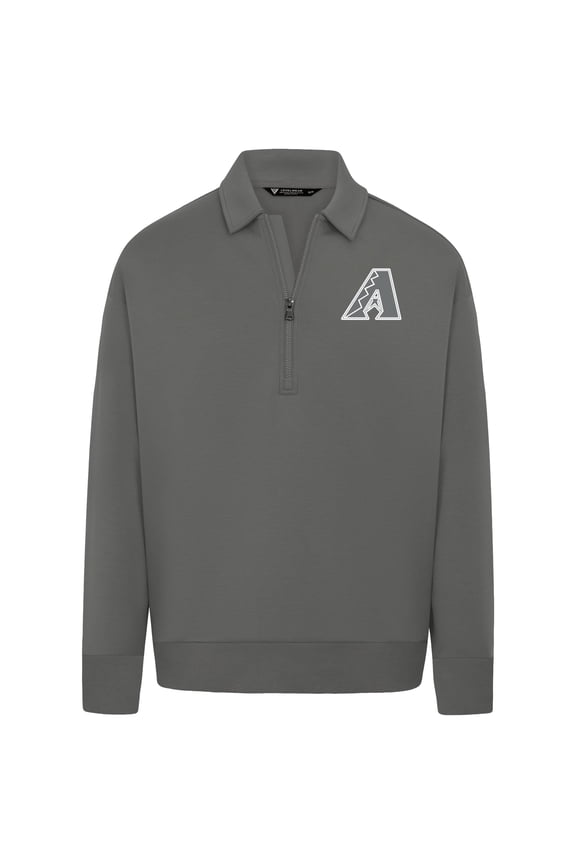 Men's Levelwear Gray Arizona Diamondbacks Luxe Signature Quarter-Zip Chenille Logo Tri-Blend Sweatshirt