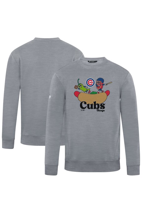 Men's-Levelwear  Gray Chicago Cubs Zane Ballpark Food Pullover Sweatshirt