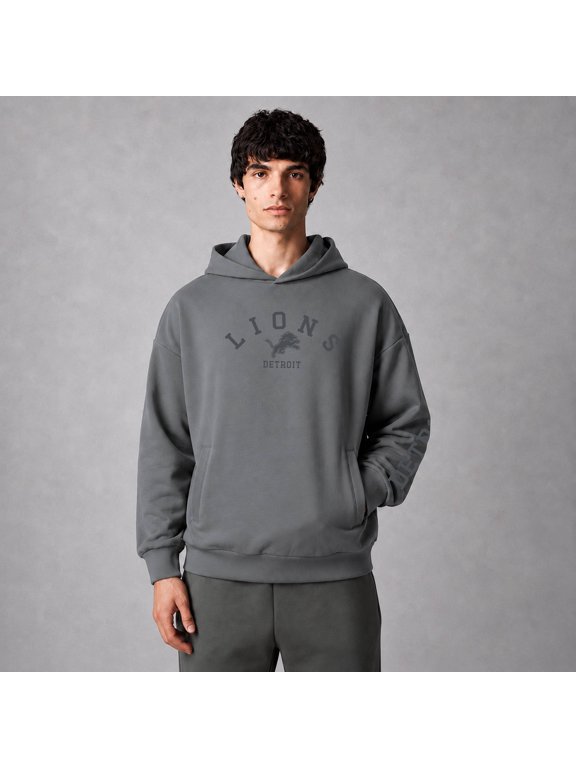 Men's Levelwear Gray Detroit Lions Luxe Zone Pullover Hoodie