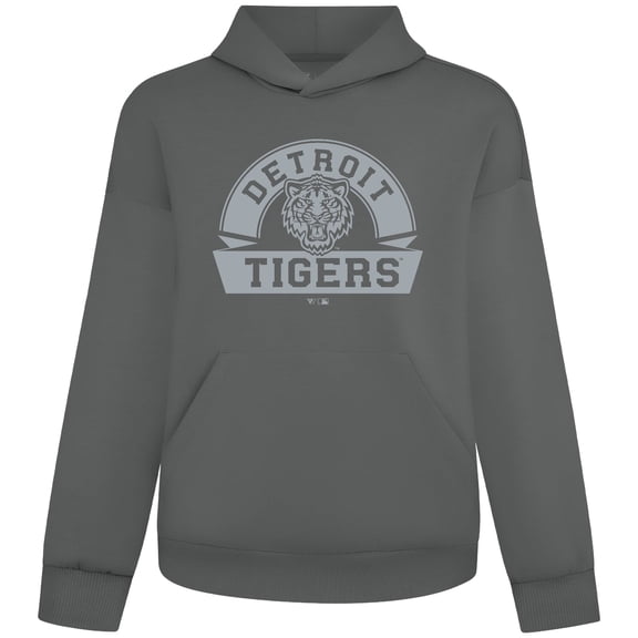 Men's Levelwear Gray Detroit Tigers Luxe Signature Banner Arch Tri-Blend Hoodie