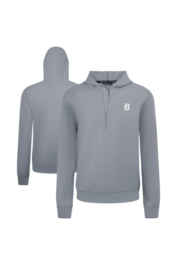 Men's Levelwear Gray Detroit Tigers Technic Insignia Quarter-Zip Hoodie