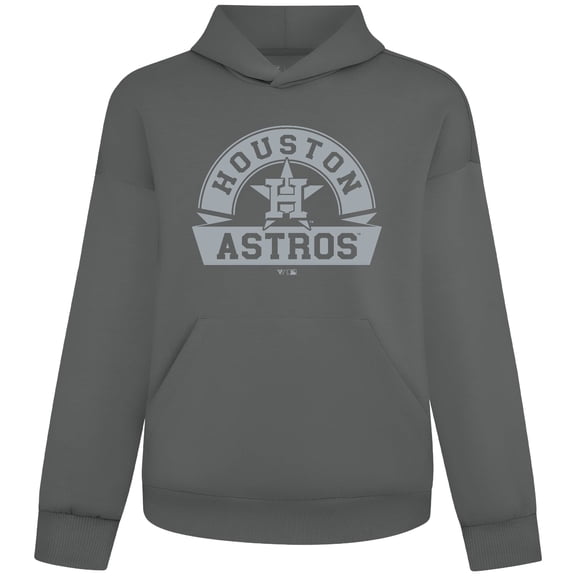 Men's Levelwear Gray Houston Astros Luxe Signature Banner Arch Tri-Blend Hoodie