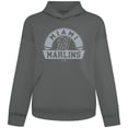 thumbnail image 1 of Men's Levelwear Gray Miami Marlins Luxe Signature Banner Arch Tri-Blend Hoodie, 1 of 1