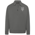 thumbnail image 1 of Men's Levelwear Gray New York Mets Luxe Signature Quarter-Zip Chenille Logo Tri-Blend Sweatshirt, 1 of 1