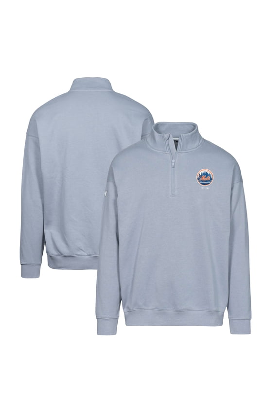 Men's Levelwear Gray New York Mets Murray Core Logo Quarter-Zip Pullover Top