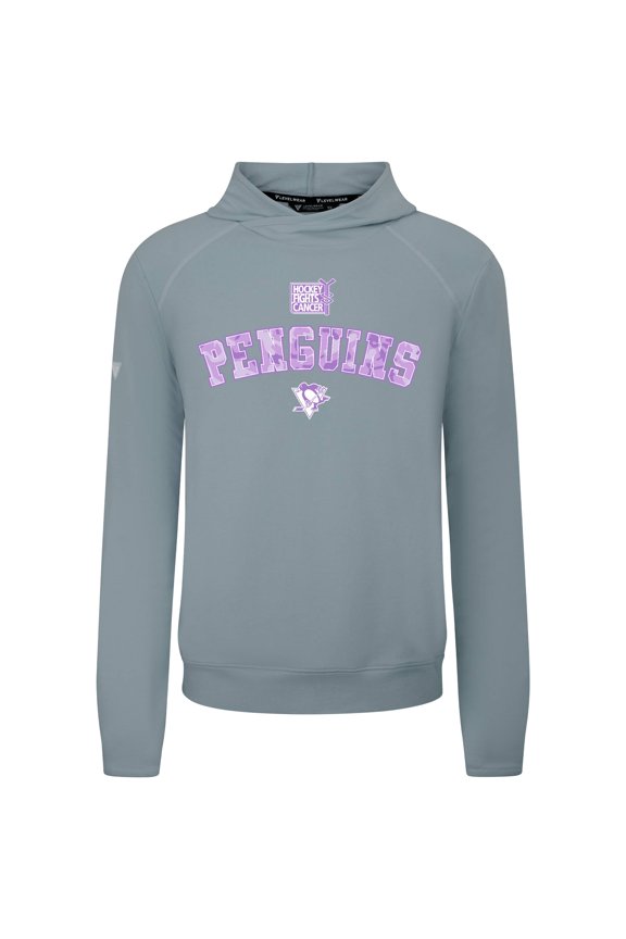 Men's Levelwear Gray Pittsburgh Penguins Hockey Fights Cancer Mandate Tri-Blend Hoodie