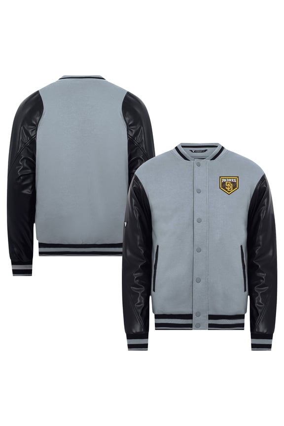 Men's Levelwear Gray San Diego Padres Varsity Paragon Jacket