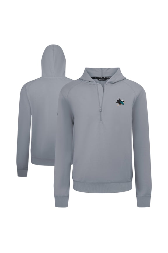 Men's Levelwear Gray San Jose Sharks Technic Quarter-Zip Pullover Hoodie