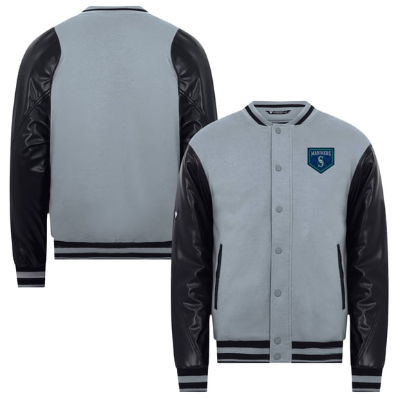 Men's Levelwear Gray Seattle Mariners Varsity Paragon Jacket