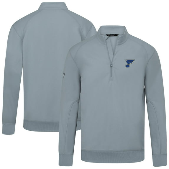 Men's Levelwear Gray St. Louis Blues Upright Tri-Blend Quarter-Zip Pullover