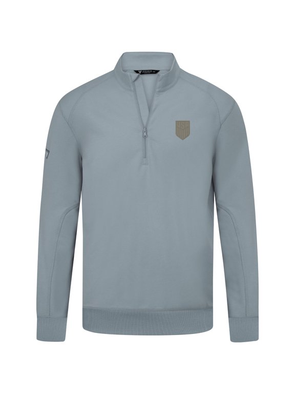 Men's Levelwear Gray USMNT Copper Upright Quarter-Zip Tri-Blend Fleece