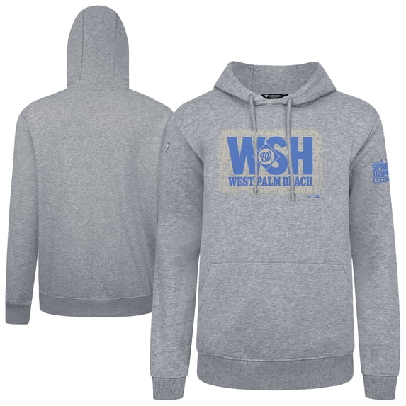 Men's Levelwear Gray Washington Nationals Podium Spring Training Pullover Hoodie