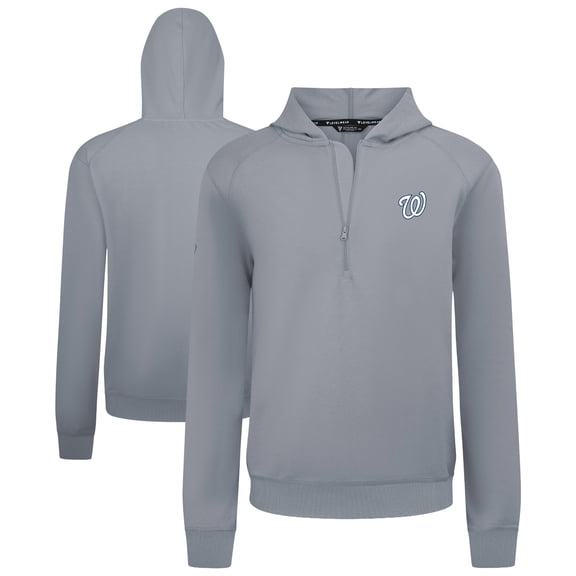 Men's Levelwear Gray Washington Nationals Technic Insignia Quarter-Zip Hoodie