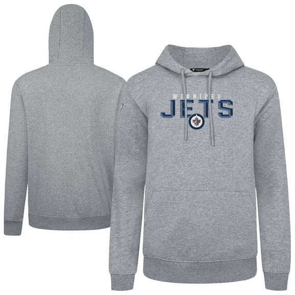 Men's Levelwear Gray Winnipeg Jets Podium Carve Pullover Hoodie