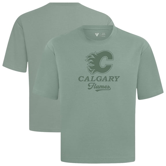 Men's Levelwear Green Calgary Flames Shadow Surge Luxe Signature Knit T-Shirt