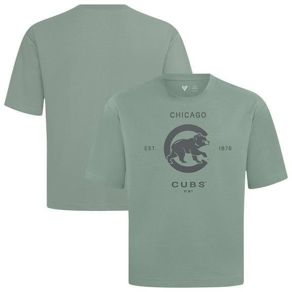 Men's Levelwear Green Chicago Cubs Crossway Oversized Luxe Signature Knit T-Shirt