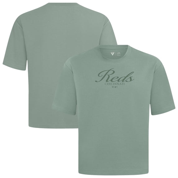 Men's Levelwear Green Cincinnati Reds Ethereal Oversized Luxe Signature Knit T-Shirt