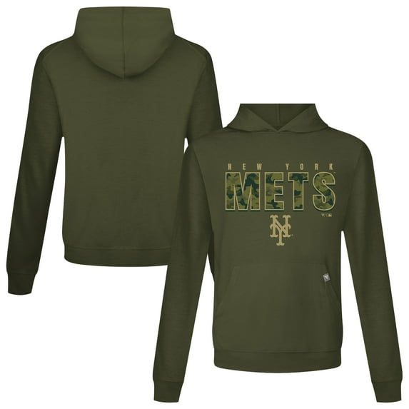 Men's Levelwear Green New York Mets Relay Protect Pullover Hoodie