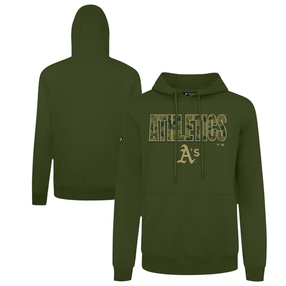 Men's Levelwear Green Oakland Athletics Podium Protect Pullover Hoodie