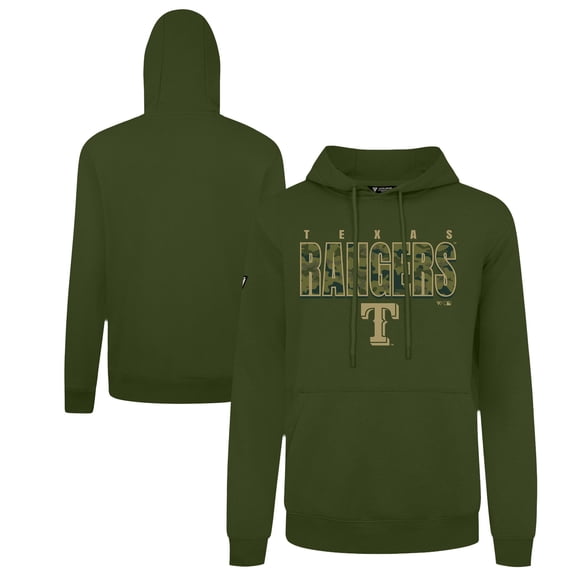 Men's Levelwear Green Texas Rangers Podium Protect Pullover Hoodie