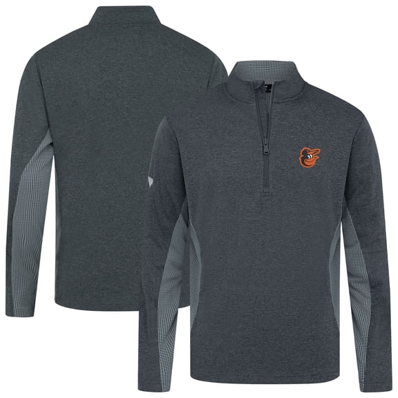 Men's Levelwear Heather Black Baltimore Orioles Waffle Insignia 2.0 Quarter-Zip Pullover