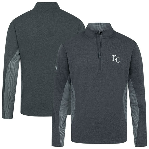 Men's Levelwear Heather Black Kansas City Royals Waffle Insignia 2.0 Quarter-Zip Pullover